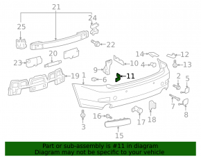 Rear bumper mount, inner right, Lexus IS250 IS350 06-13