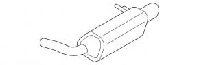 Muffler rear part barrel left VW Passat b7 12-15 USA 3.6