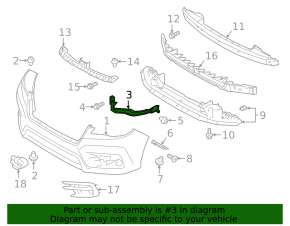 Front bumper mount under the headlight, left, Subaru Ascent 19-22