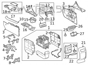 Console central armrest Lexus RX350 RX450h 16-19 black
