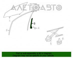 Front left door glass guide Lexus RX350 RX450h 10-15