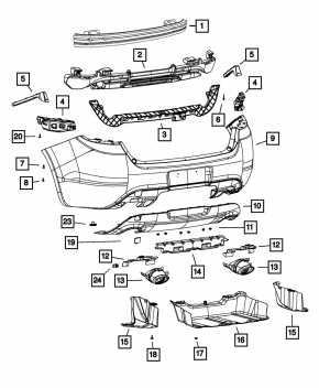 Rear Bumper Mount Central Dodge Dart 13-16