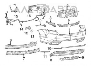 Rear bumper mount center upper Chrysler 200 15-17 broken