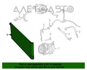 Air conditioning radiator condenser Jeep Renegade 15- 2.4
