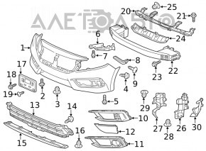 Bumper-headlight mount left Honda Civic X FC 16-21