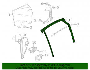Rear right window seal for Audi Q3 83A 19-25