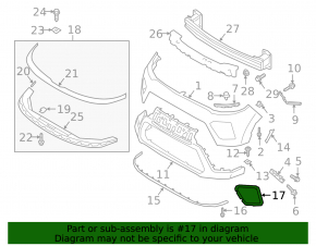 Right headlight frame on the Kia Soul 20-22 bumper
