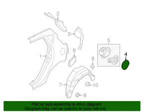 Fuel filler flap with housing Ford Fiesta 11-19 5d