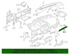 Ford Edge 19 Front Panel Molding - Dark Gray, Chrome Defect