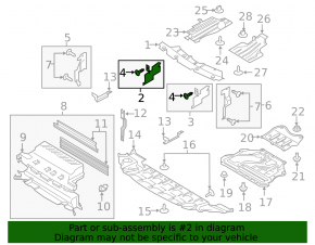 Upper Right Radiator Deflector Ford Escape MK3 17-19