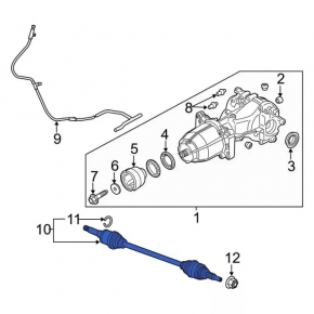 Drive axle rear left Lincoln MKZ 13-20