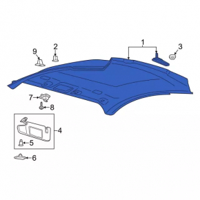 Ford Mustang mk6 15-23 coupe headliner