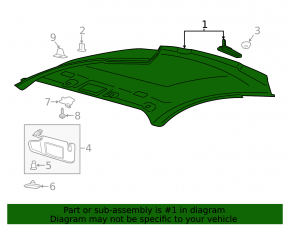 Ford Mustang mk6 15-23 coupe headliner