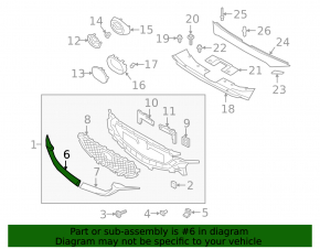 Radiator grille molding right Mazda CX-5 17-21