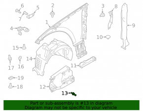 Lower left hood shock absorber bracket for Land Rover Range Rover Velar 18-26
