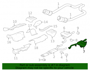 Muffler rear part barrel left Jaguar F-Pace X761 17- 3.0t rusty