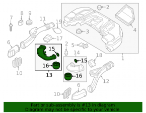 Air duct for turbine right BMW X7 G07 19-20 N63