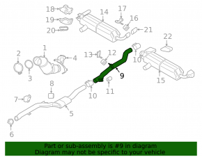 Exhaust pipe rear part BMW 5 G30 17-23 2.0T