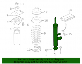 Rear left shock absorber BMW 2 F22 14-21