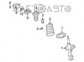 Front left spring for Lexus RX400h 06-07