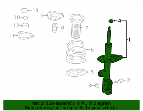Shock absorber front right Lexus NX300 18-21 without adjustable suspension