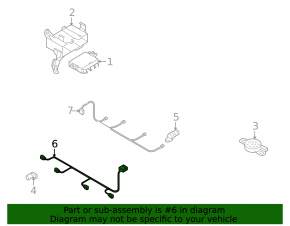 Wiring of the front bumper Audi Q7 4L 10-15 for parking sensors and fog lights