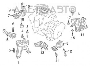 Left lower engine mount Honda CRV 17-22 1.5, 2.4