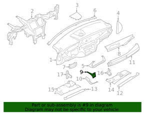 Left front panel trim for BMW X5 F15 14-18, wood grain GLÄNZEND, scratches