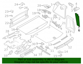Arch trim right rear BMW X3 G01 18-21 black, with handle and cable