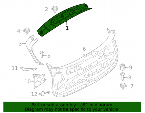 BMW X2 F39 18-23 black upper trunk lid trim
