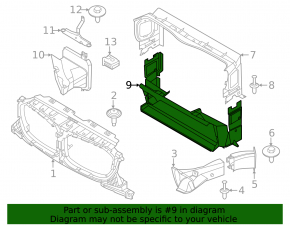 Lower radiator deflector BMW X3 G01 18-24 M40i