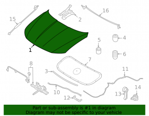Hyundai Tucson 22-25 steel hood, white TW3, dented
