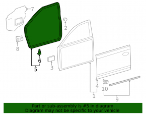 Front left door seal for Toyota Camry v50 12-14 USA