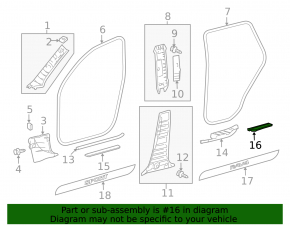 Door sill outer rear left Toyota Rav4 06-12