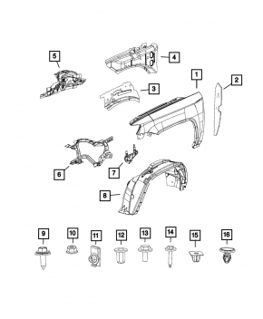 Headlight eyepiece left Jeep Compass 11-16 rusty