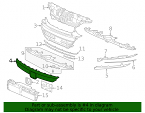 Upper center grille molding for Honda Accord 2021-22, light chrome