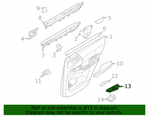 Carbon fiber rear right window control trim for Mitsubishi Outlander 22-25