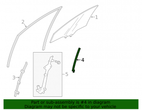 Acura TLX 15 Front Left Door Glass Guide - Rear