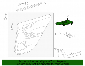 Rear right window lift control trim Toyota Rav4 19 - broken mount