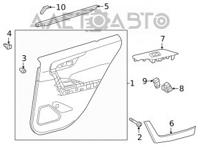 Rear right window lift control trim Toyota Rav4 19 - broken mount