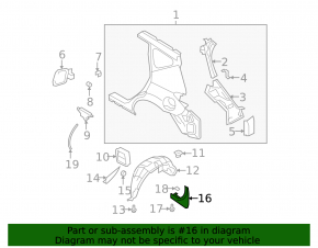 Rear right mudguard for Nissan Murano z51 09-14