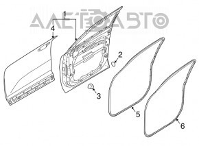Front left door seal Kia Sorento 16-20