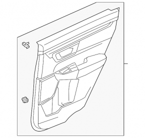 Door trim card rear right Honda CRV 17-22 gray