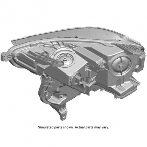 Front right headlight complete GMC Terrain 18-21 xenon with brackets
