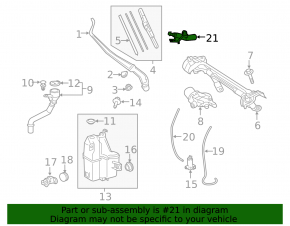 Windshield washer nozzle left Toyota Highlander 20- 0