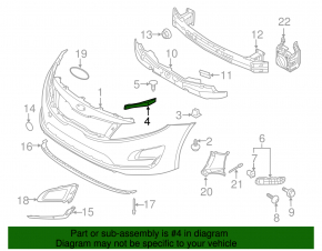 Front bumper bracket left Kia Optima 11-16