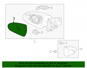 Right mirror element Hyundai Ioniq 17-22 heated, BSM
