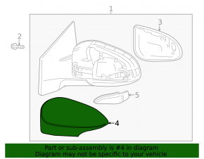 Right mirror cover for Toyota Corolla 14-19