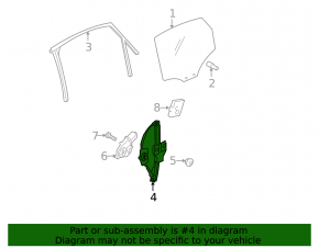 Window lifter with motor rear right Audi A4 B8 08-16 sedan