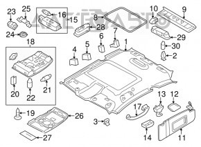 Rear right ceiling handle for Audi Q7 16-19 gray